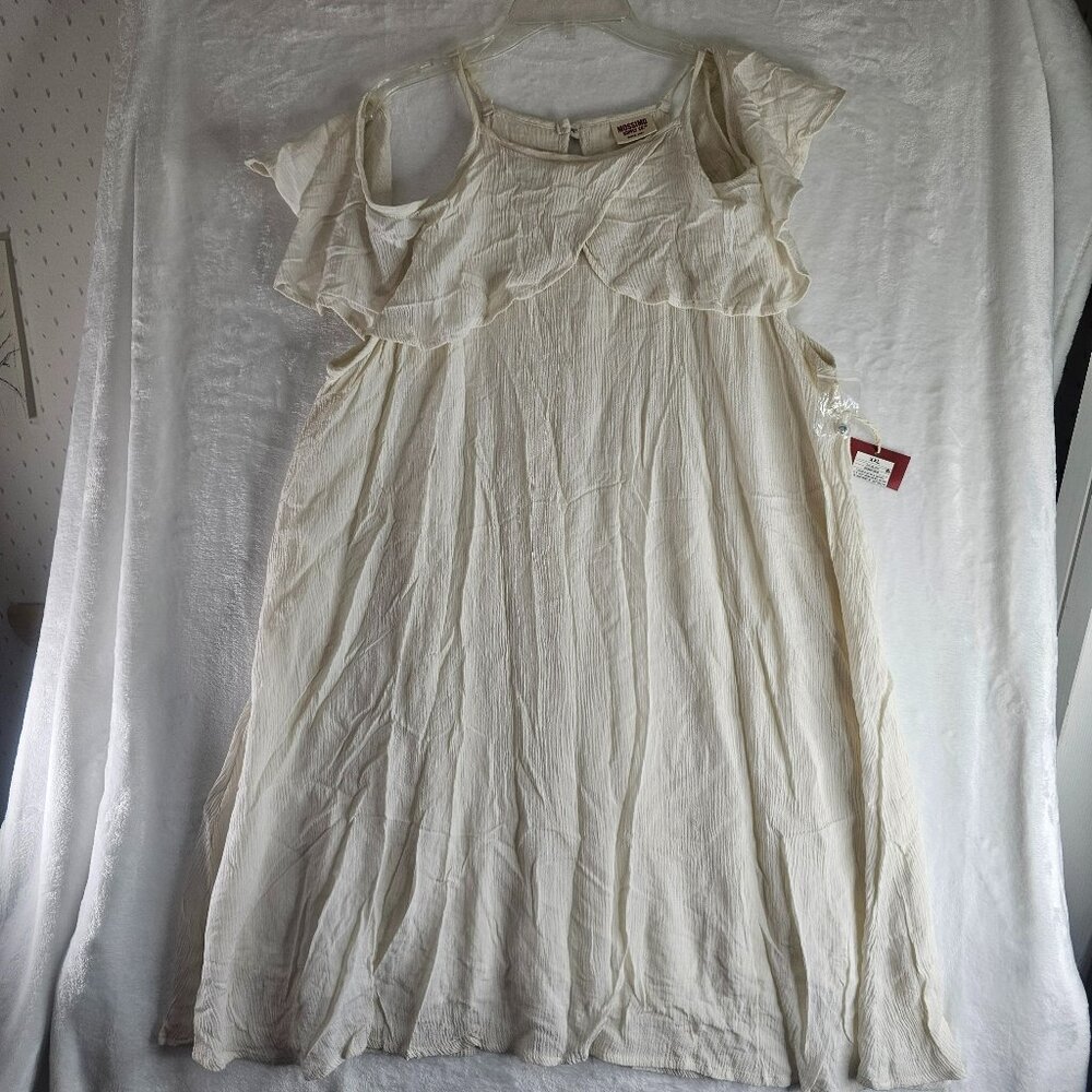 Mossimo Cream Dress Off Cold Shoulder Flowy Size XXL Fairycore